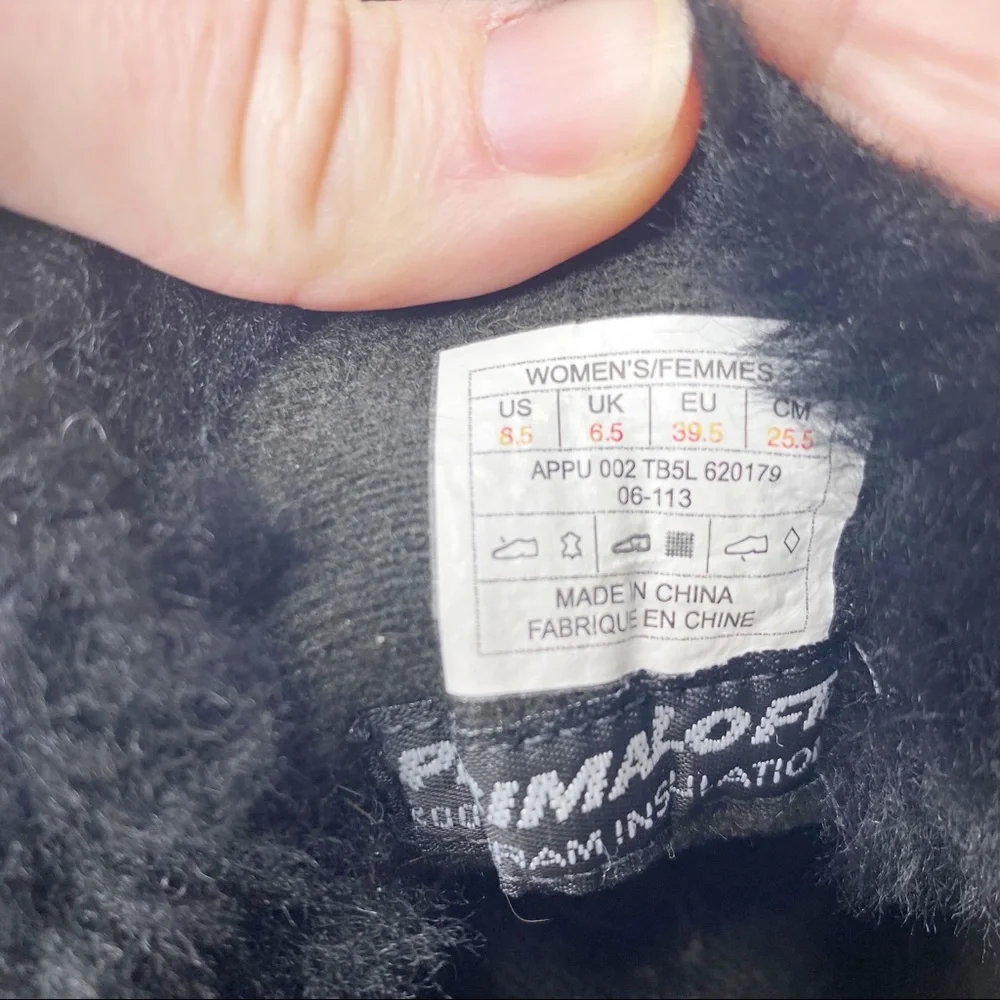 The North Face Abby III Waterproof Snow Boots Black Faux Fur Suede 8.5 - Picture 12 of 13